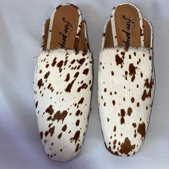 FREE PEOPLE MADISON CALF HAIR MULES NEW NWT SIZE 39 - Picture 2 of 7
